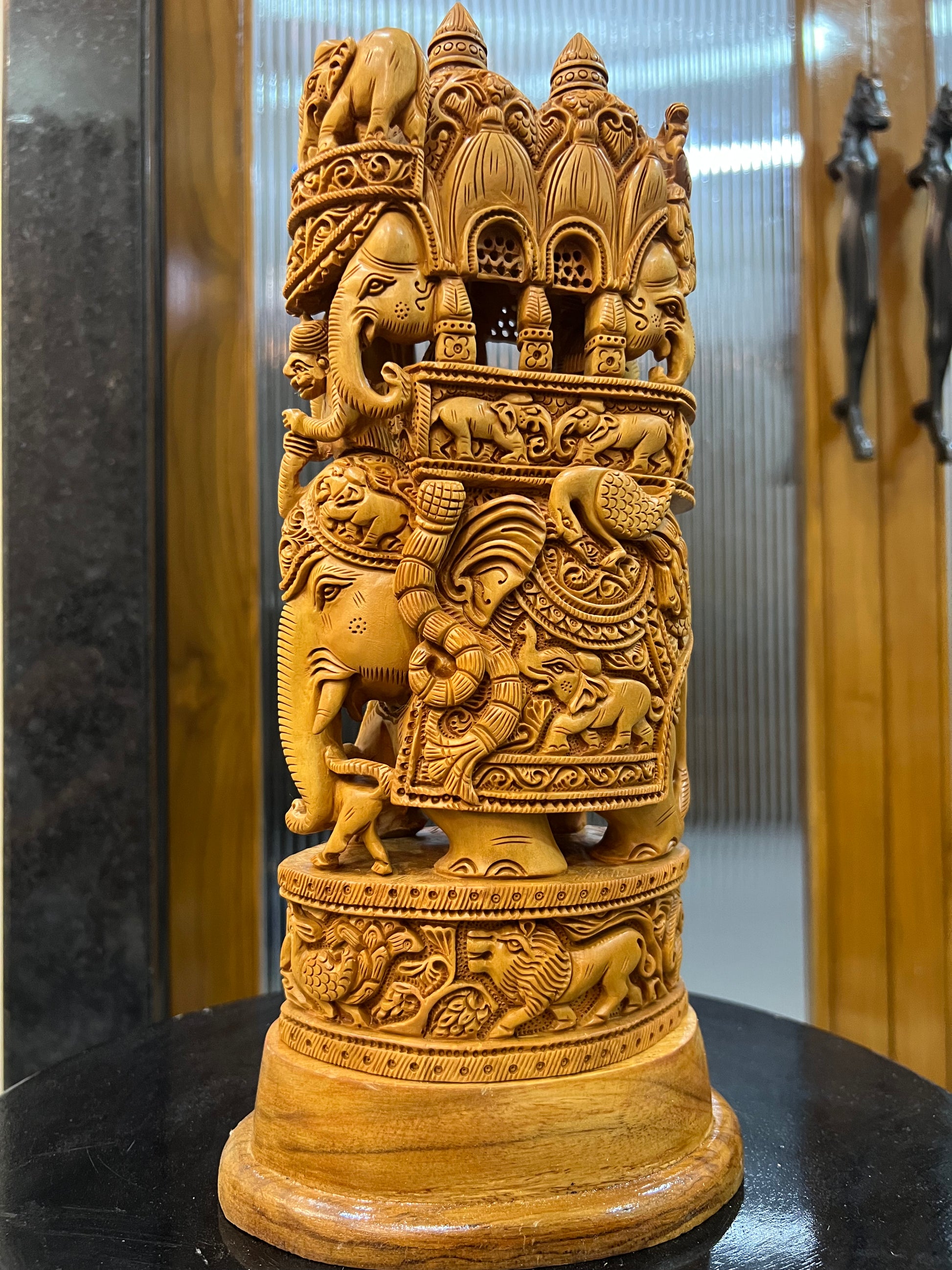 Sandalwood Royal Ambabari Carving ( 13" inches)