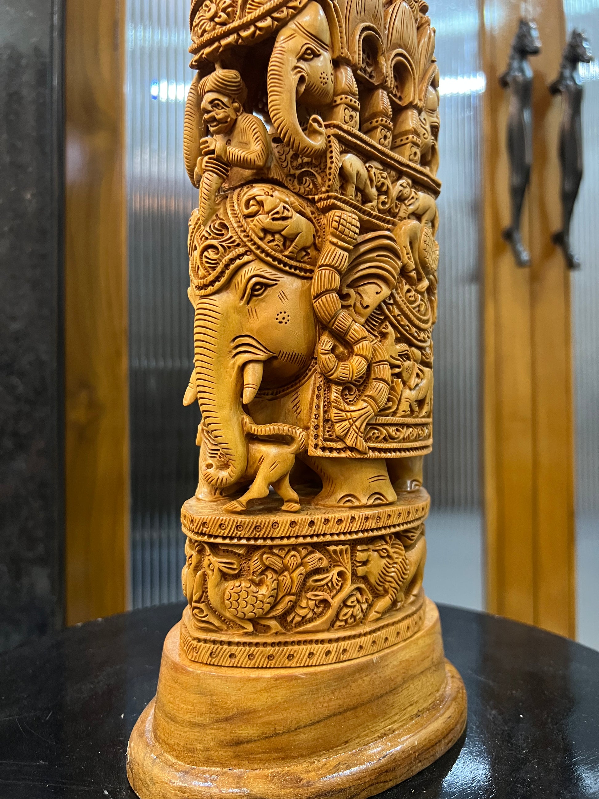 Sandalwood Royal Ambabari Carving ( 13" inches)