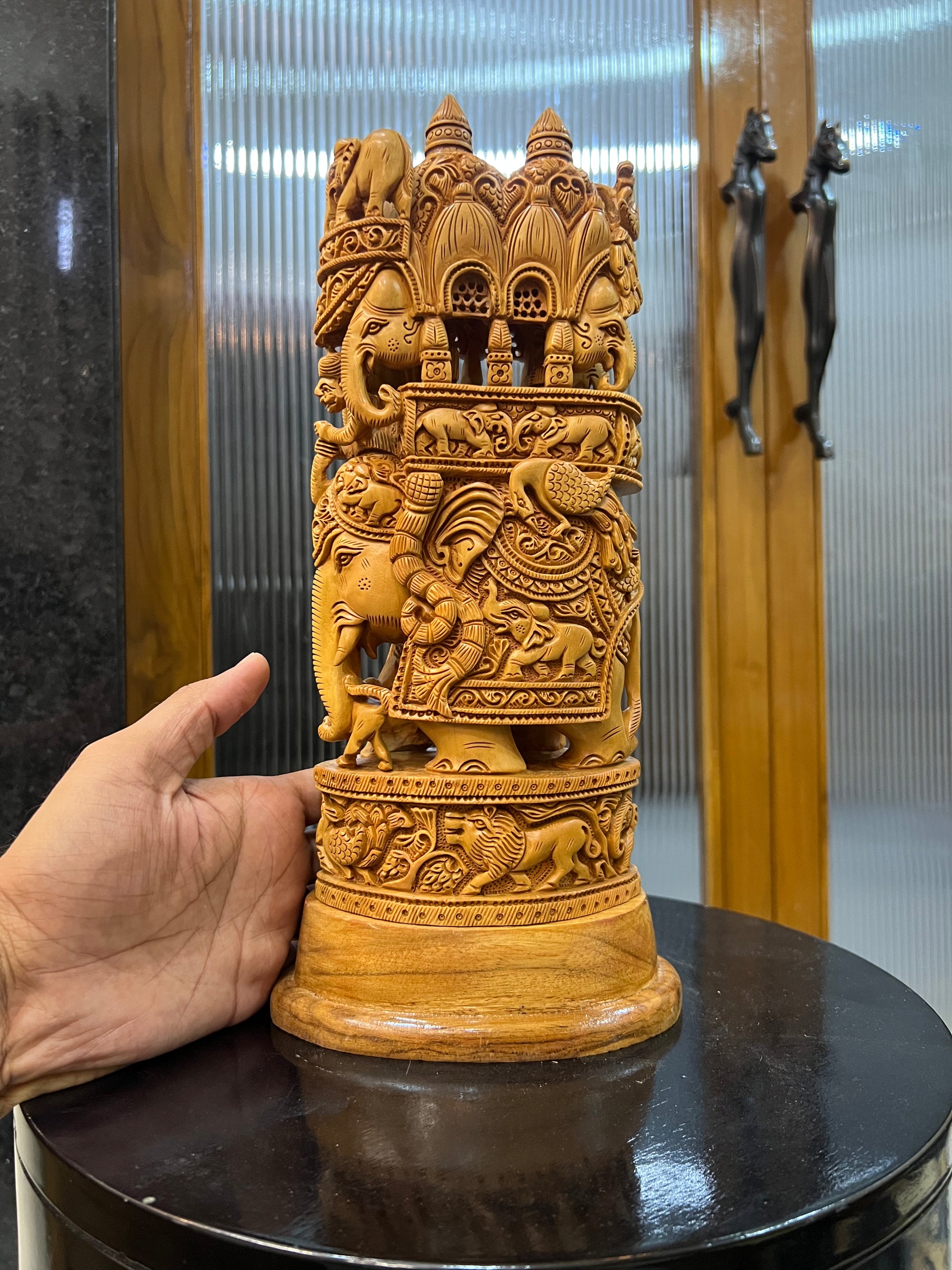 Sandalwood Royal Ambabari Carving ( 13" inches)