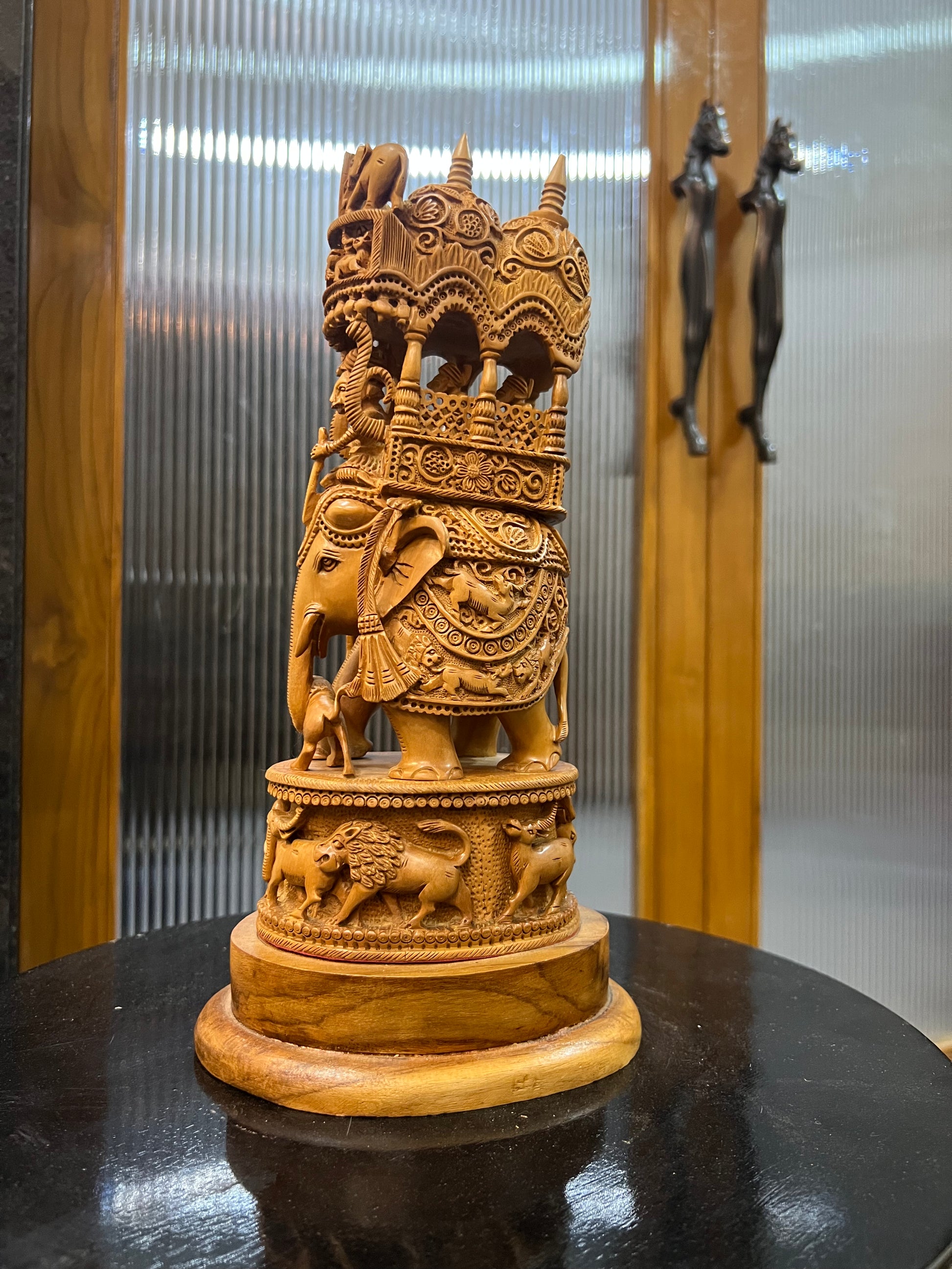 Sandalwood Fine Carved Sikar Carving Ambabari (12" inches)