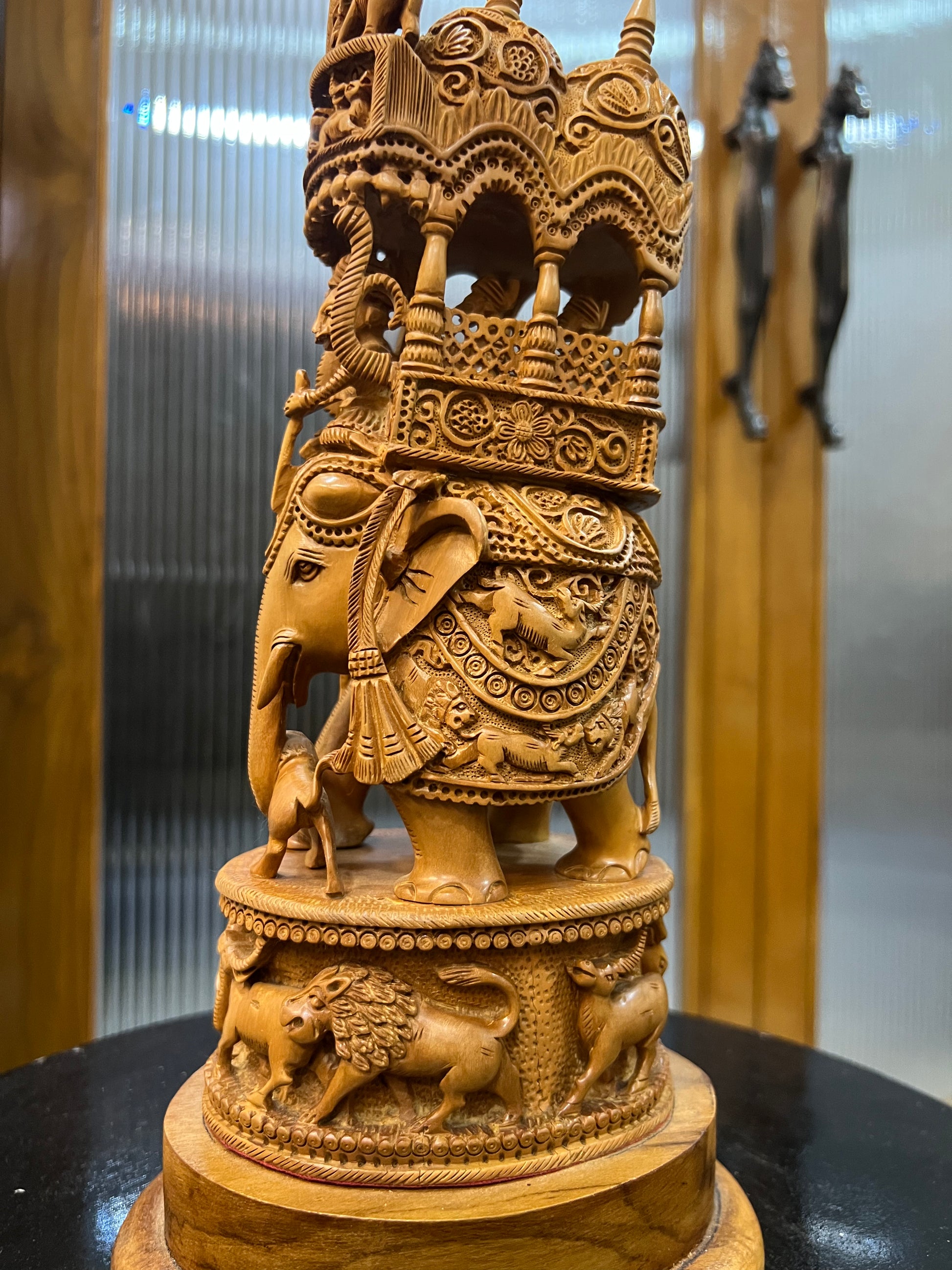Sandalwood Fine Carved Sikar Carving Ambabari (12" inches)