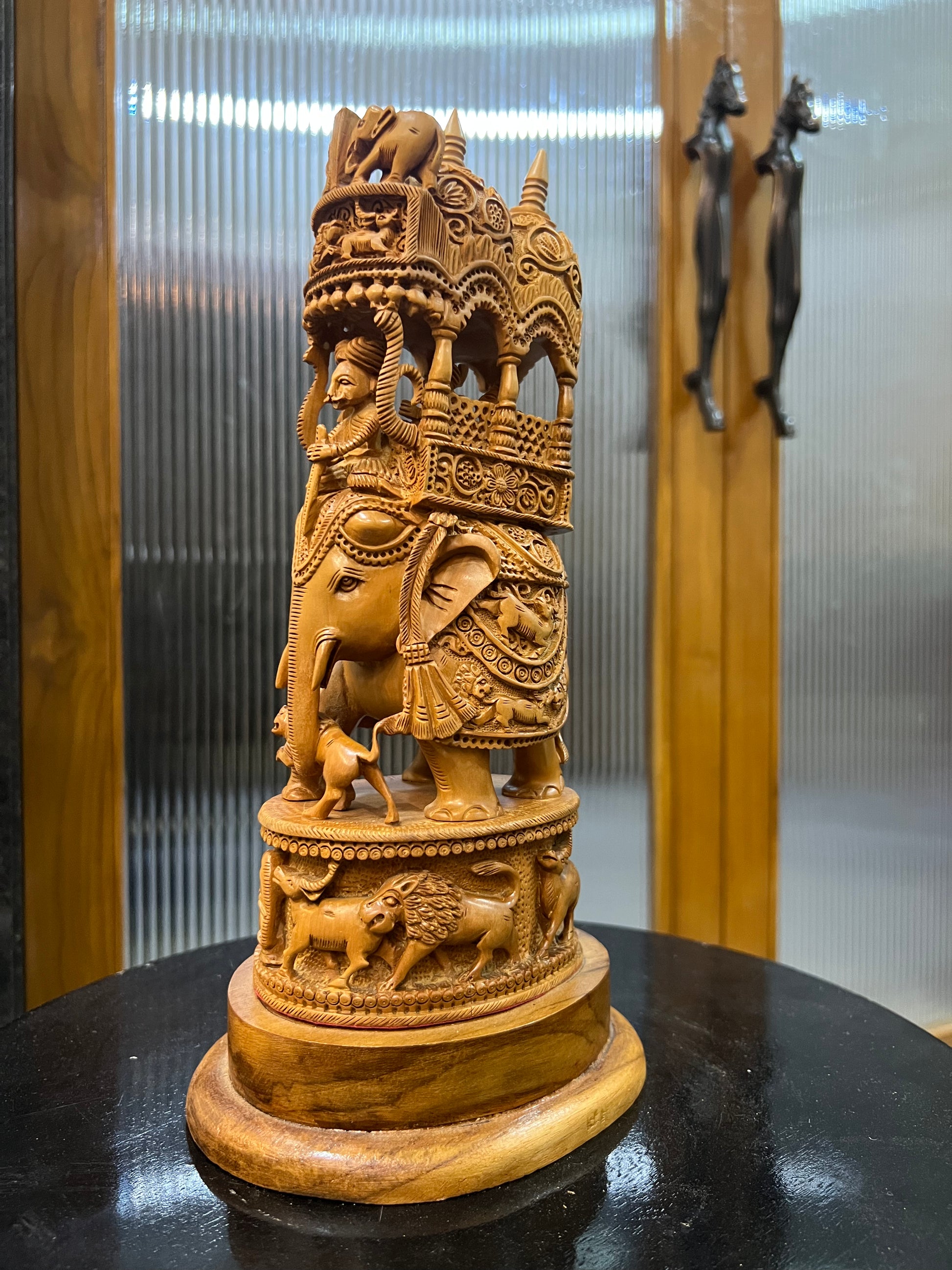 Sandalwood Fine Carved Sikar Carving Ambabari (12" inches)