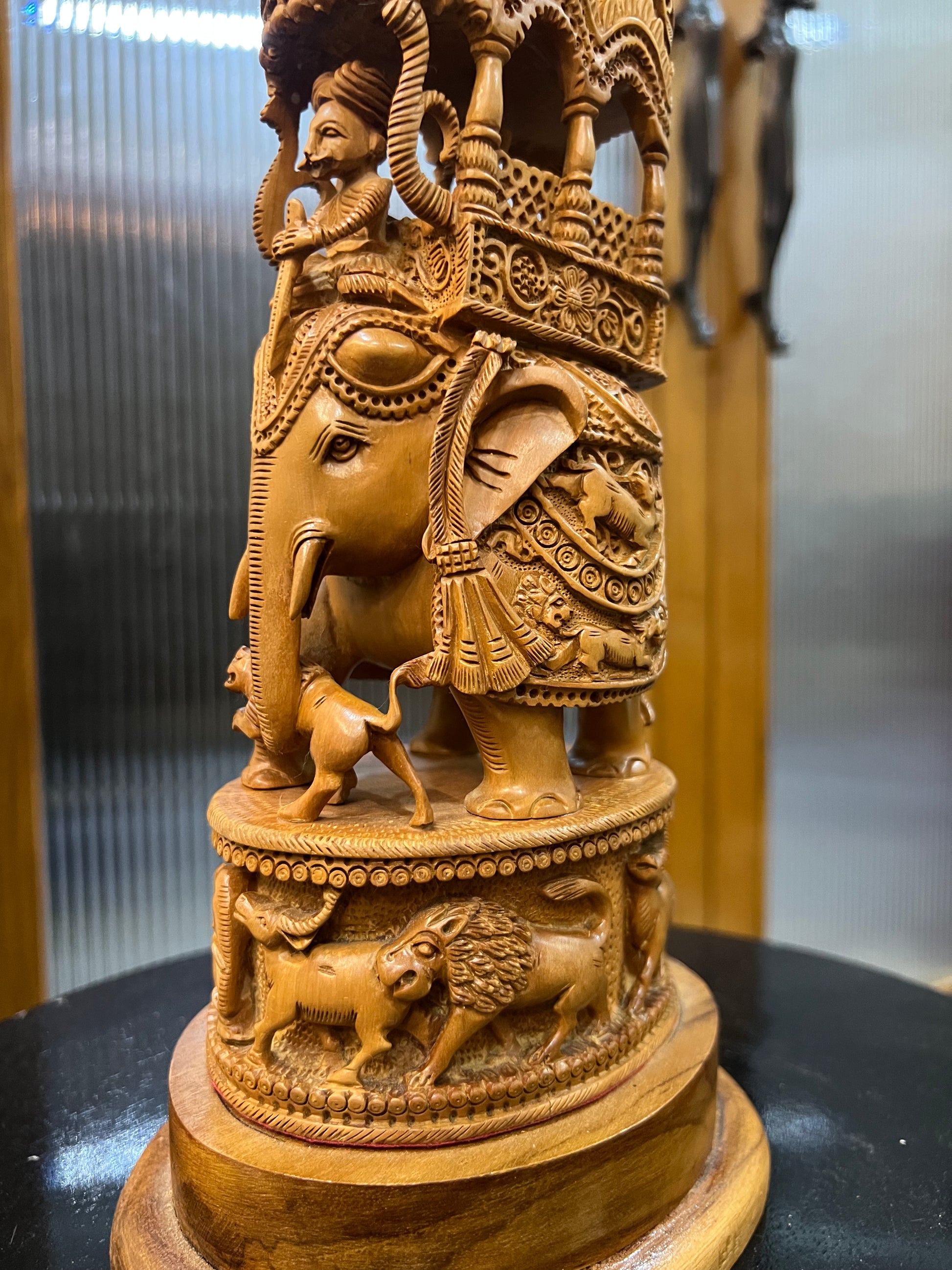 Sandalwood Fine Carved Sikar Carving Ambabari (12" inches)