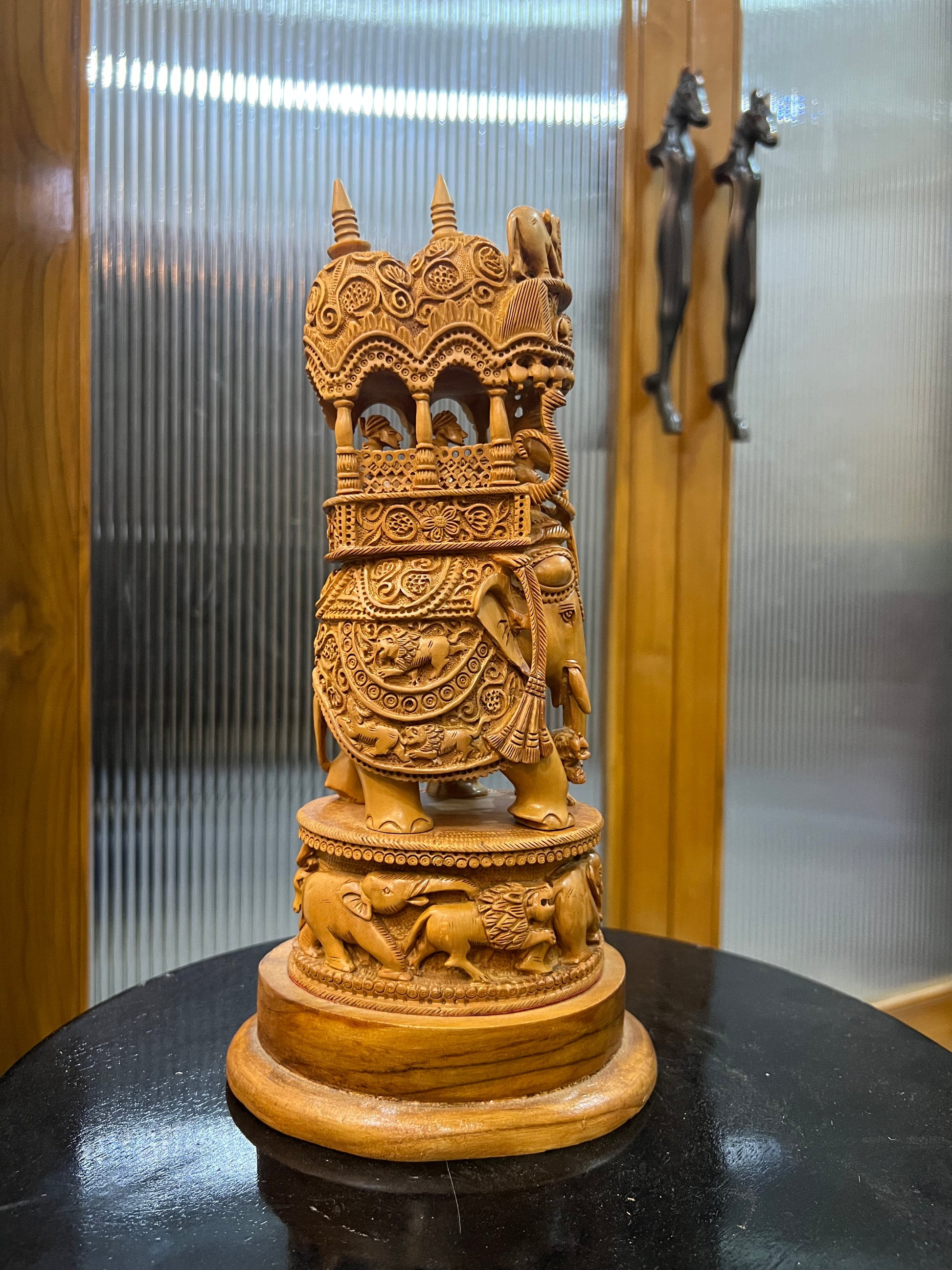 Sandalwood Fine Carved Sikar Carving Ambabari (12" inches)