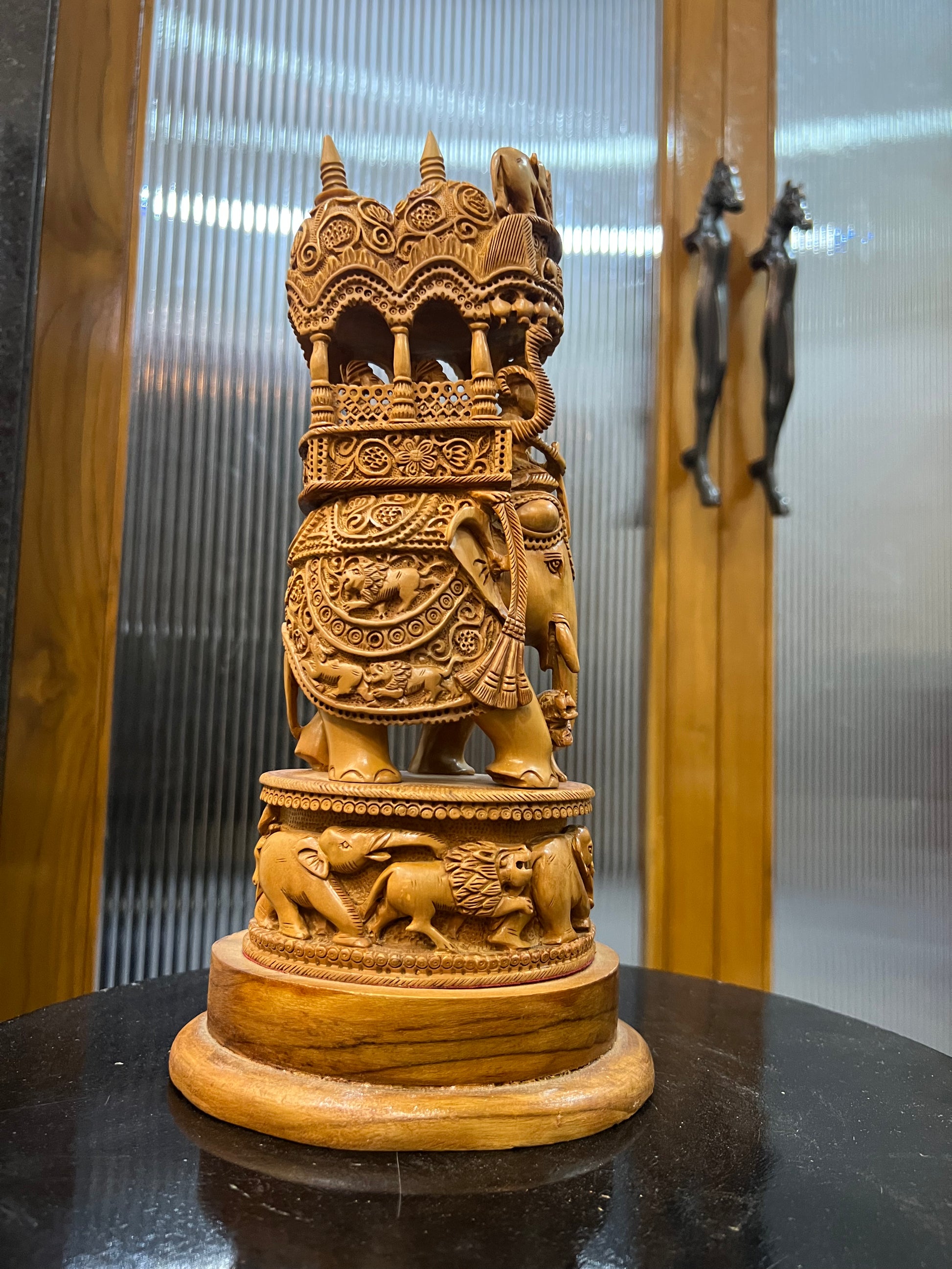 Sandalwood Fine Carved Sikar Carving Ambabari (12" inches)