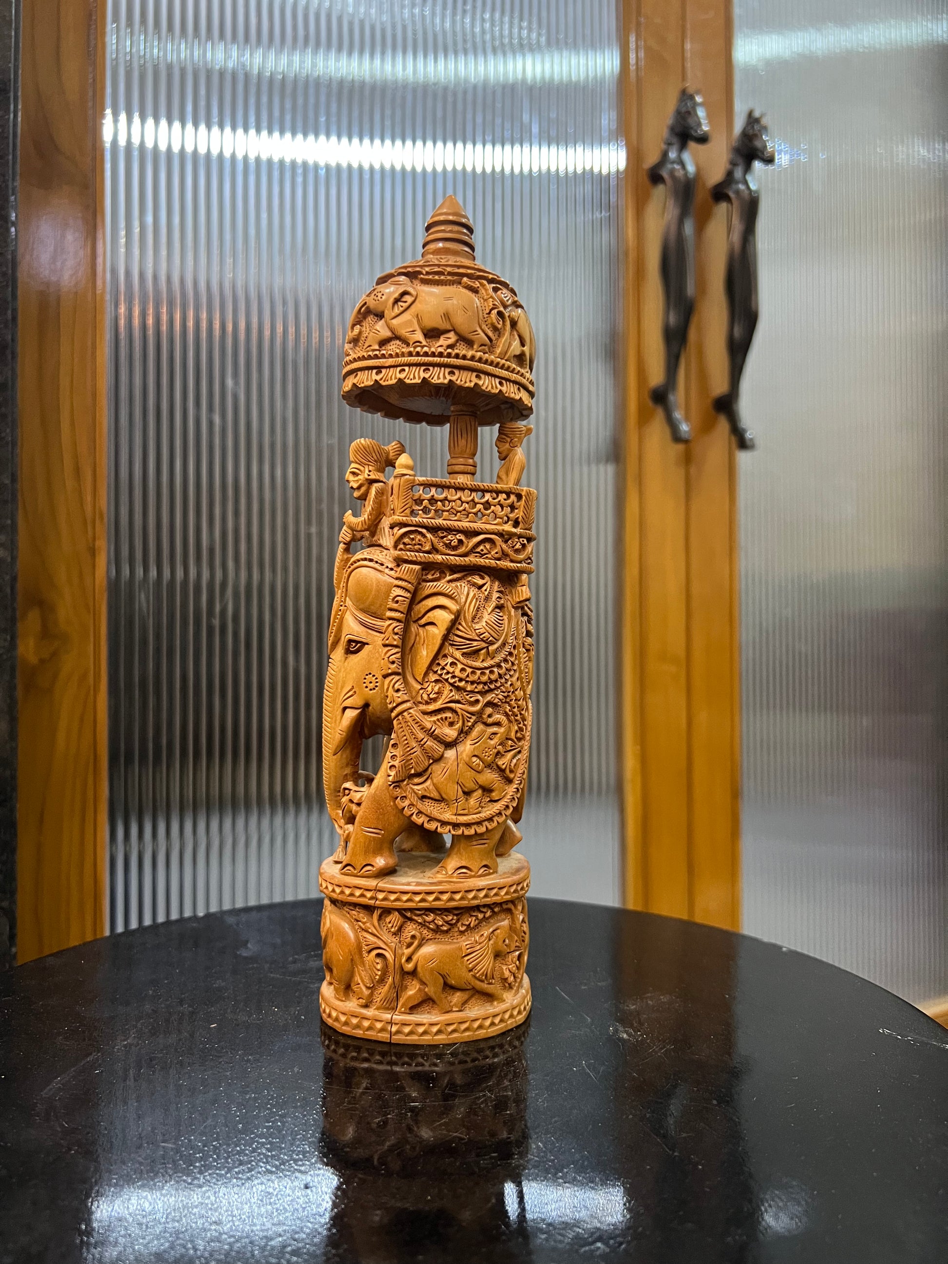 Sandalwood Round Shape Ambabari Sikar (11 inches)
