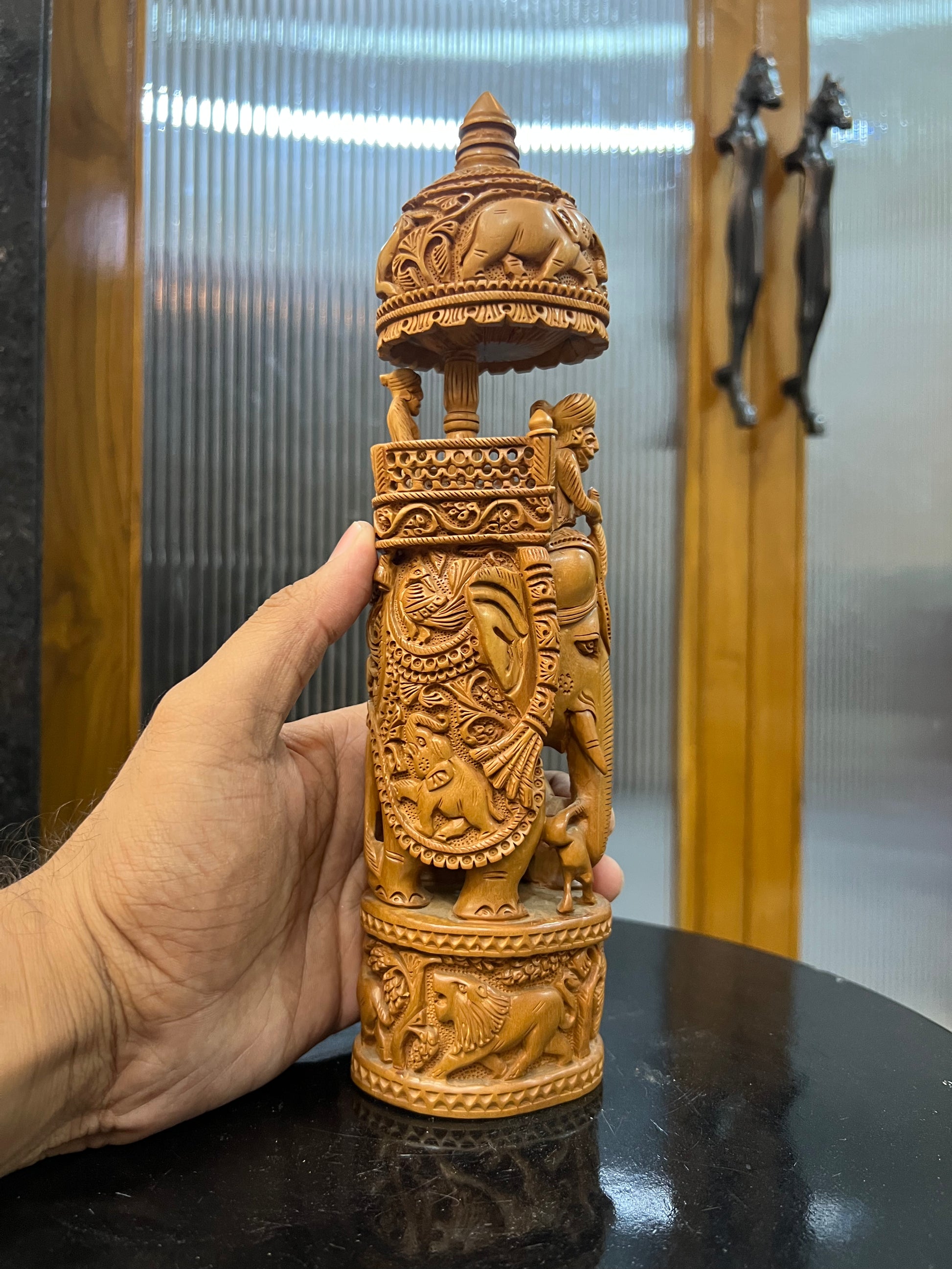 Sandalwood Round Shape Ambabari Sikar (11 inches)