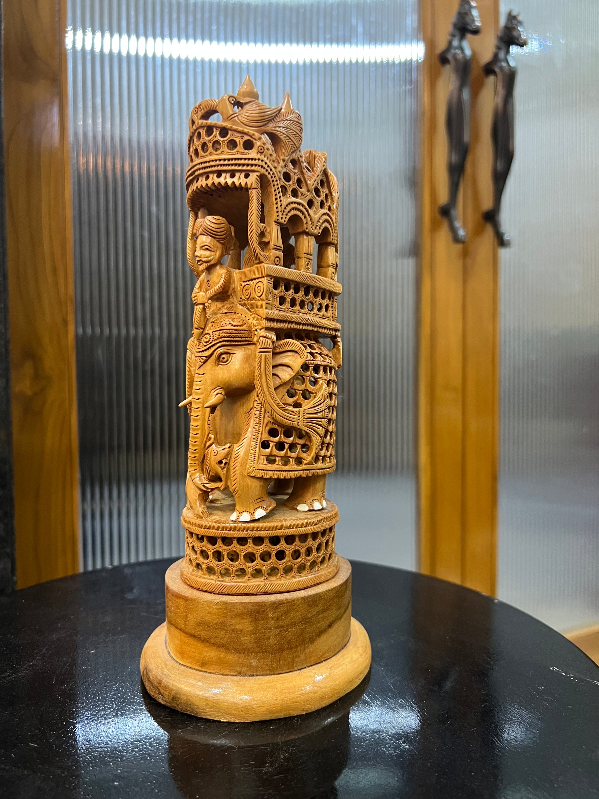 Sandalwood Ambabari Jali Statue (Undercut) 10" inches
