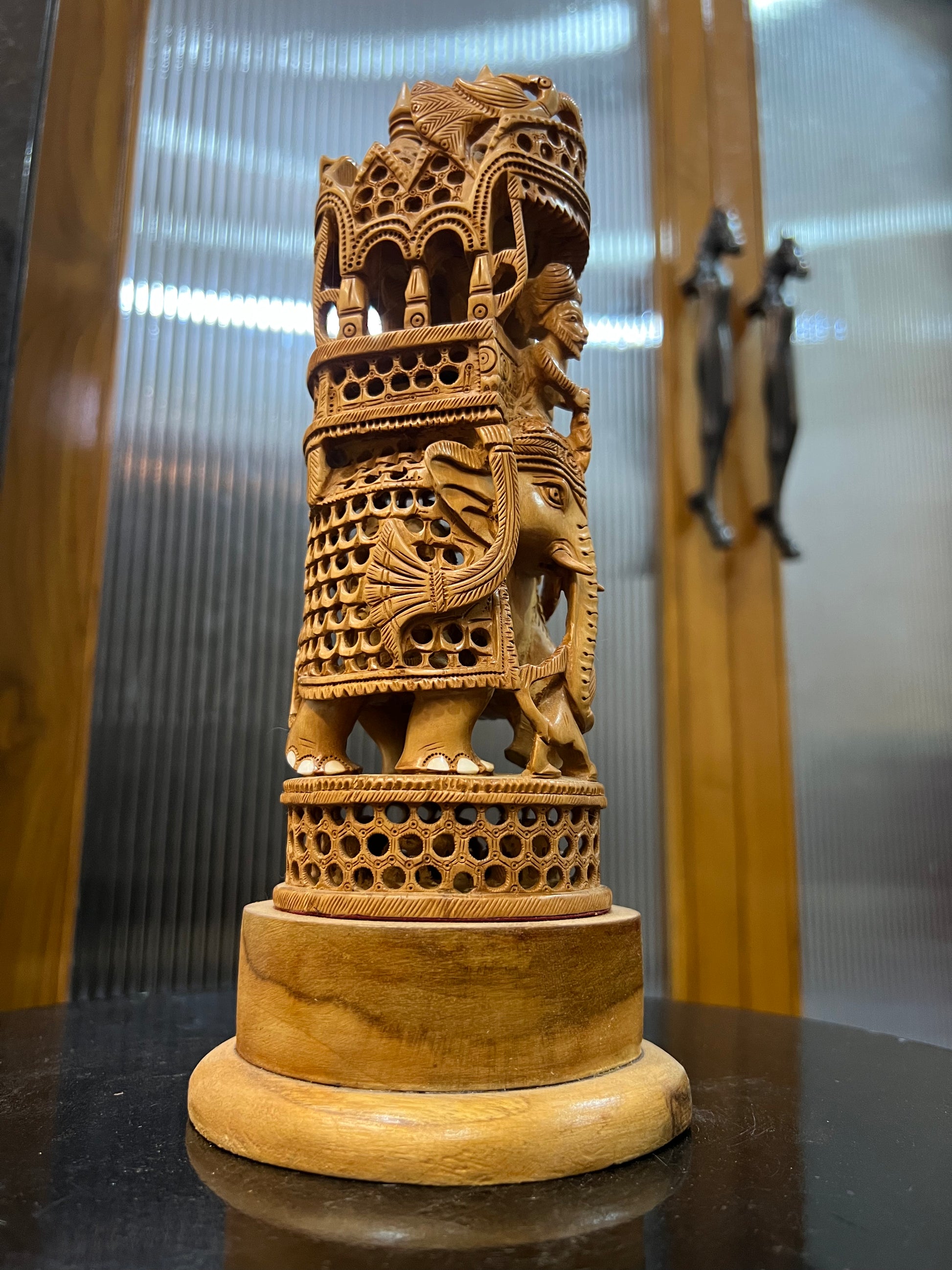 Sandalwood Ambabari Jali Statue (Undercut) 10" inches