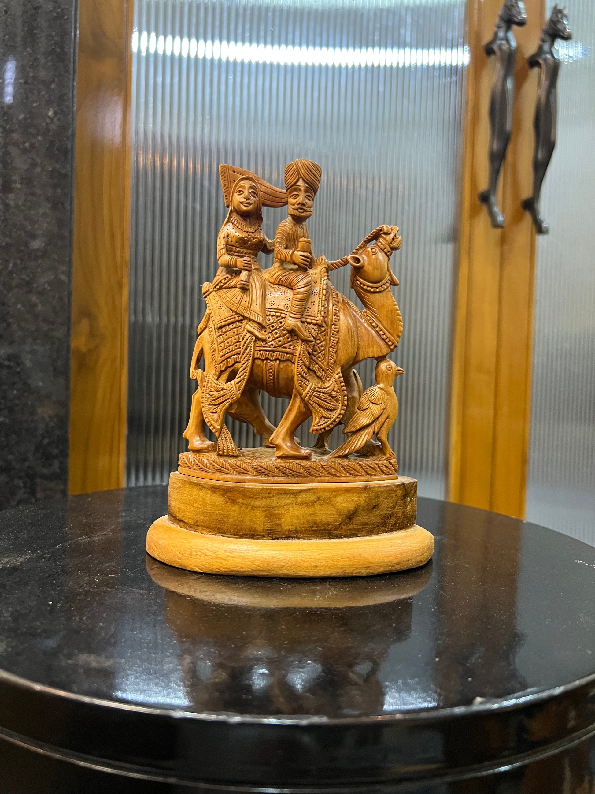 Sandalwood Dhola Maru Statue Chandan Showpiece Idol (8" inch)