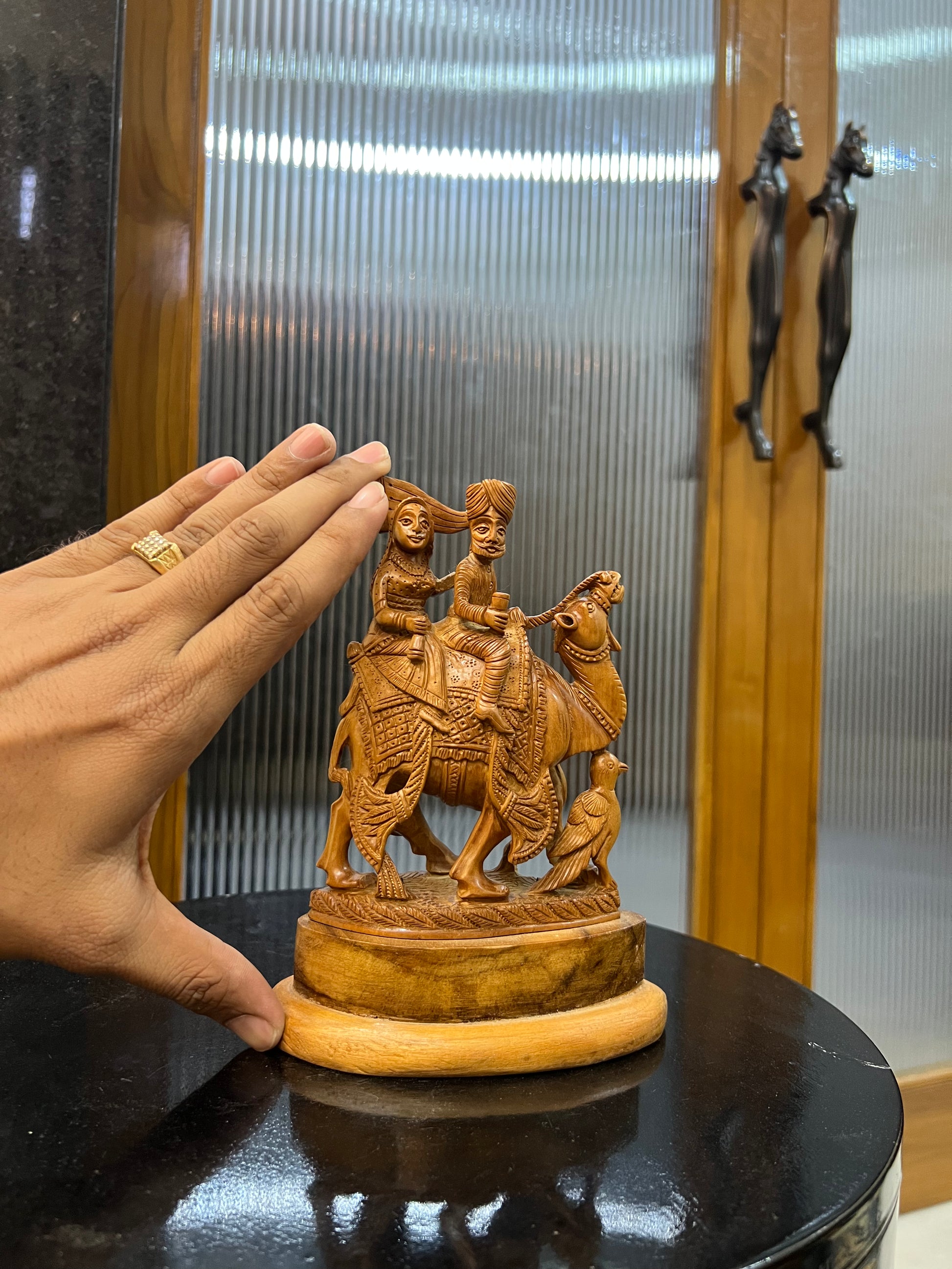 Sandalwood Dhola Maru Statue Chandan Showpiece Idol (8" inch)