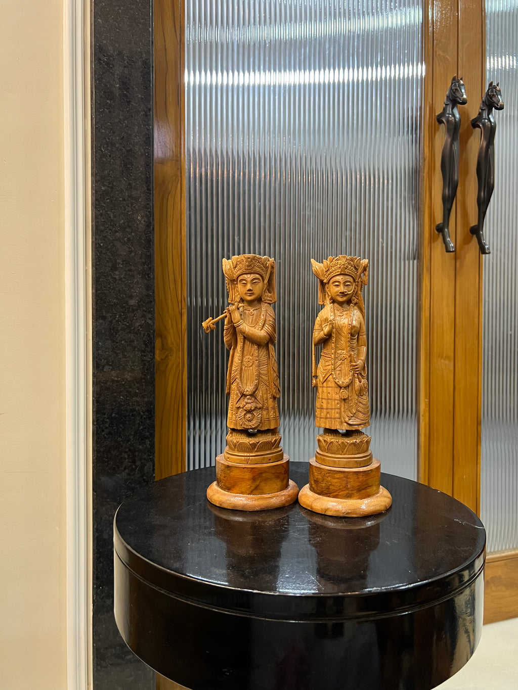 Rare Sandalwood Radha Krishna Pair (8 inches)