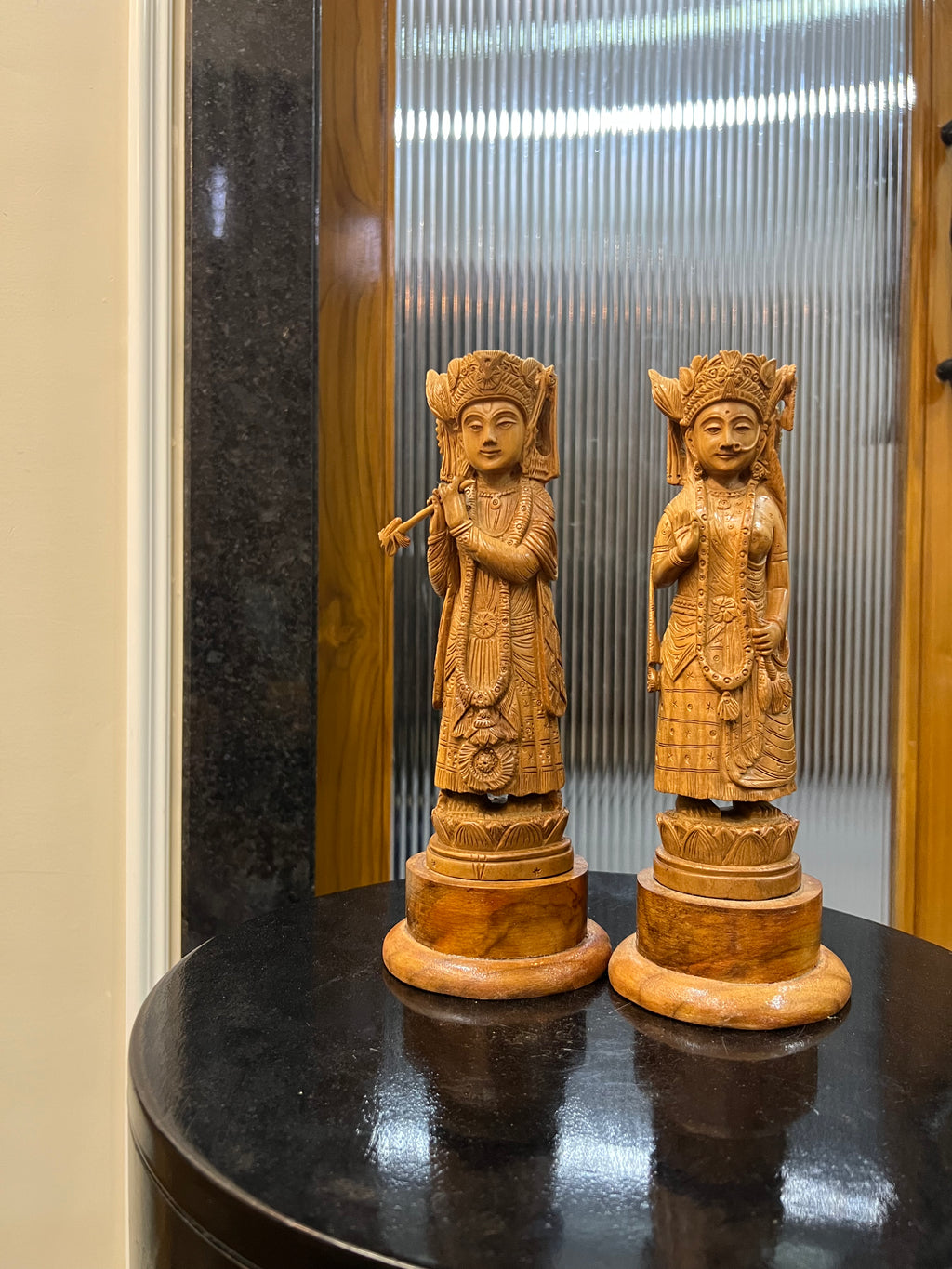 Rare Sandalwood Radha Krishna Pair (8 inches)