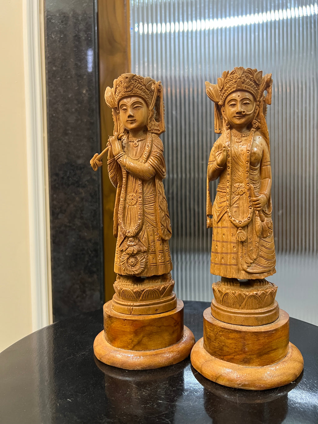 Rare Sandalwood Radha Krishna Pair (8 inches)