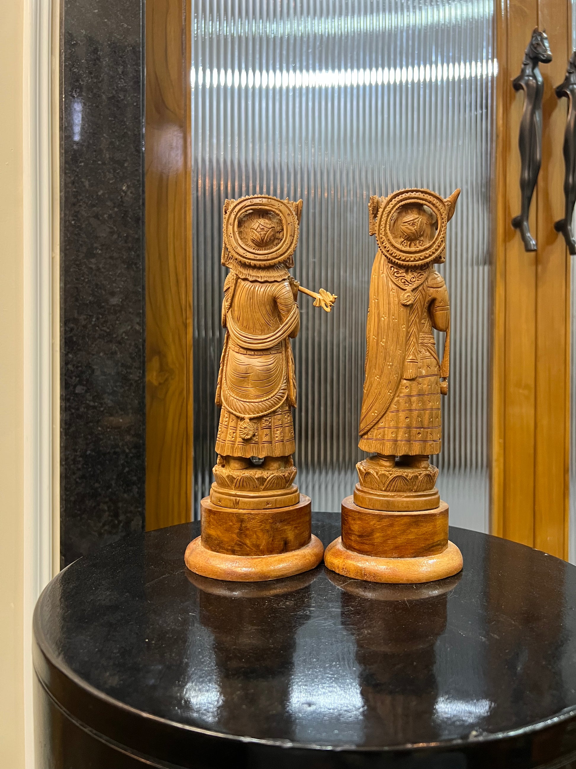 Rare Sandalwood Radha Krishna Pair (8 inches)