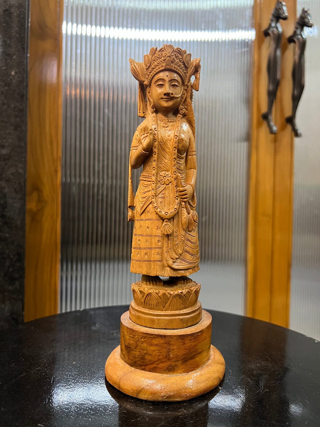 Rare Sandalwood Radha Krishna Pair (8 inches)