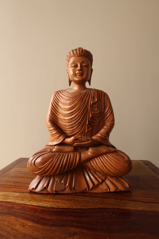 Sandalwood Beautifully Hand Carved Meditation Buddha Statue