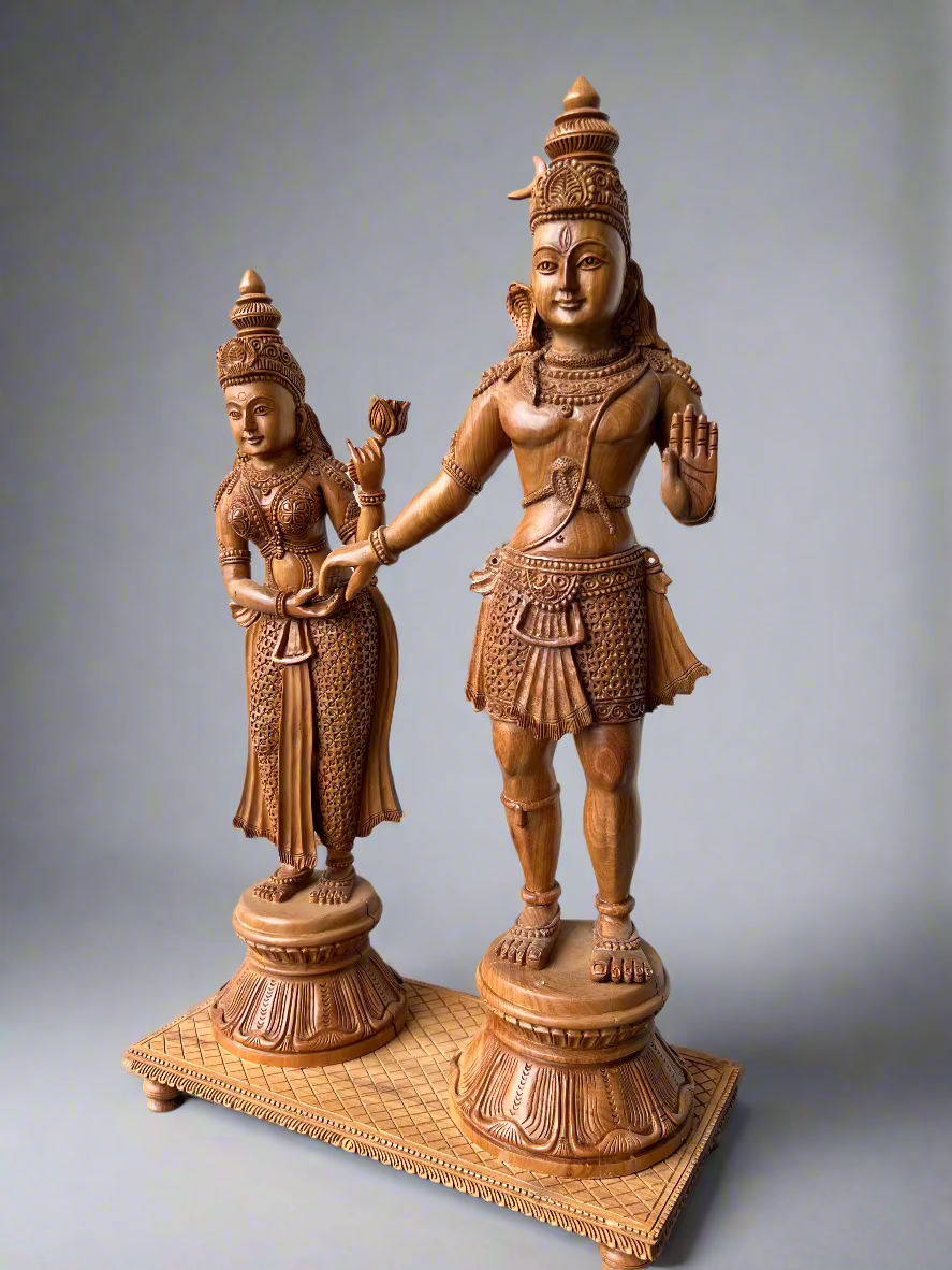 The Marriage of Shiva and Parvati Statue