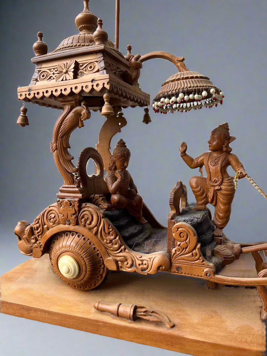 Sandalwood Fine Carved Arjun Rath Chariot