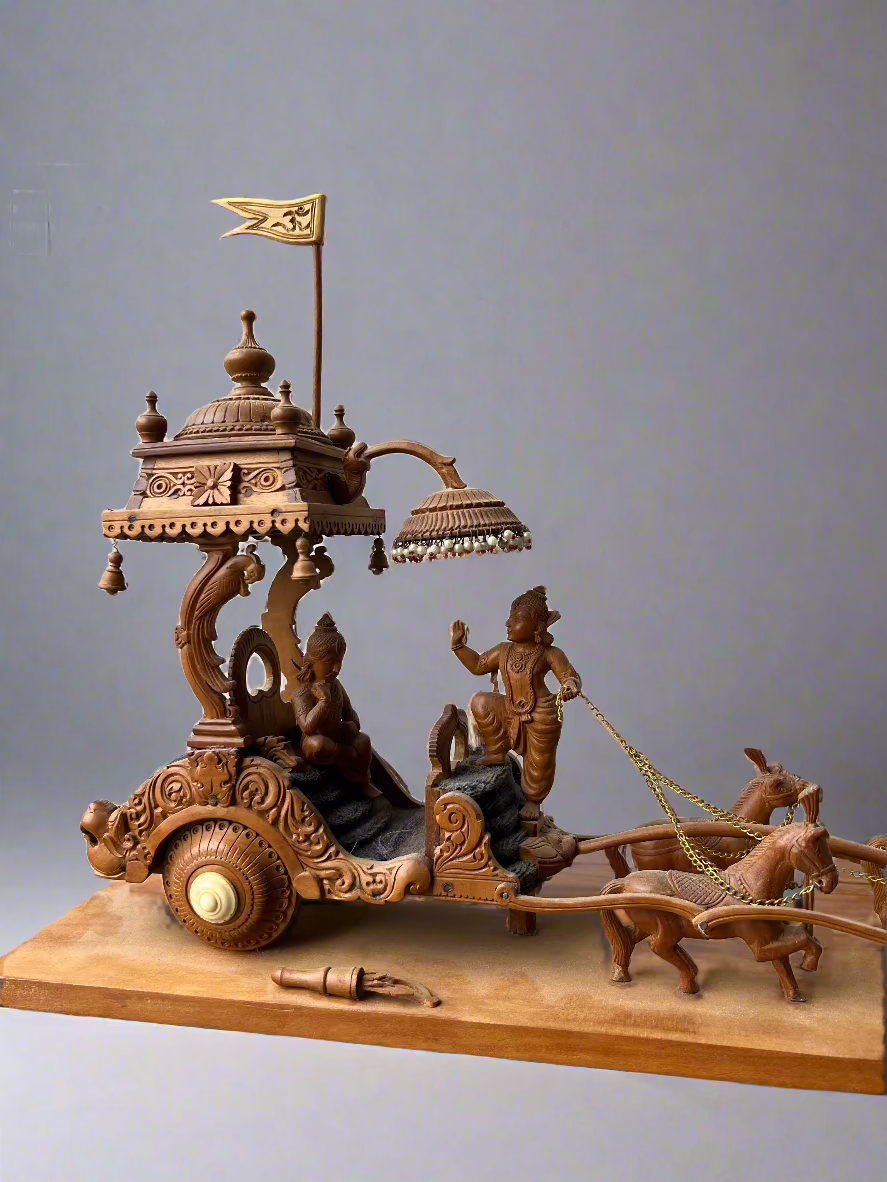 Sandalwood Fine Carved Arjun Rath Chariot
