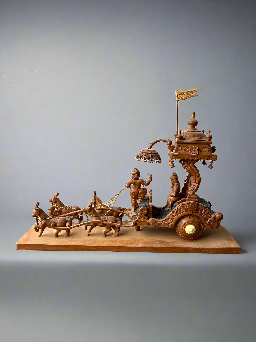 Sandalwood Fine Carved Arjun Rath Chariot