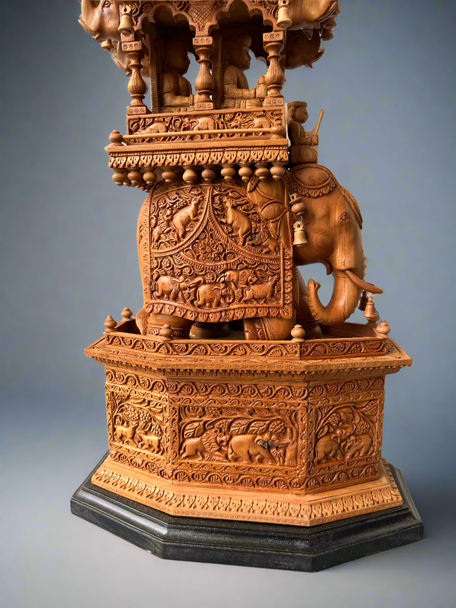Sandalwood Fine Carved Royal Elephant Ambabari