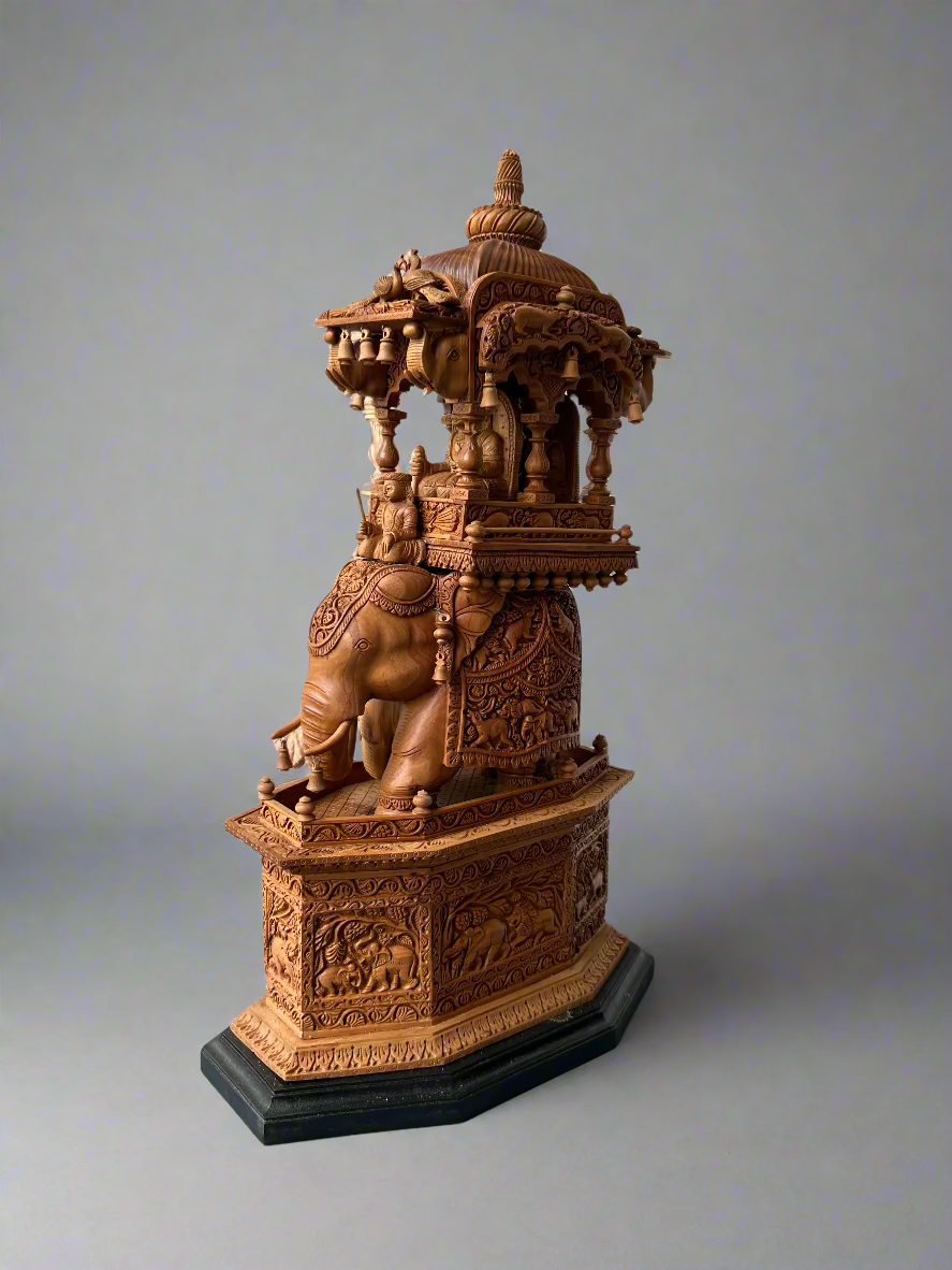 Sandalwood Fine Carved Royal Elephant Ambabari