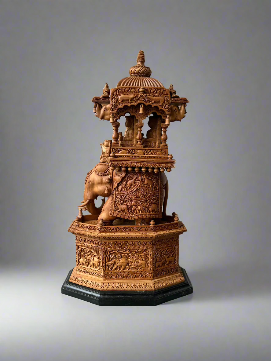 Sandalwood Fine Carved Royal Elephant Ambabari