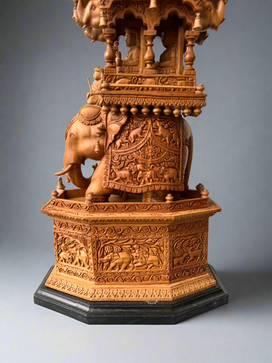 Sandalwood Fine Carved Royal Elephant Ambabari