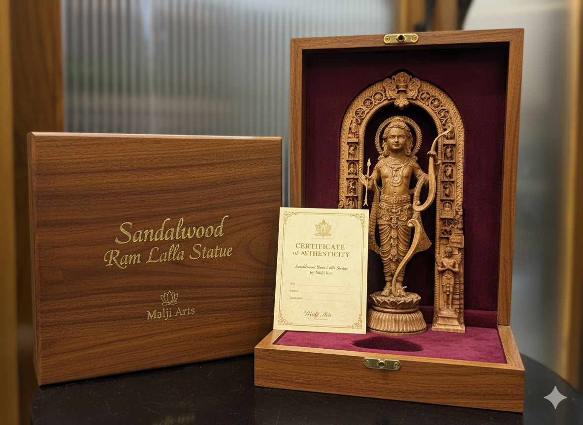 Sandalwood Ram Lalla Statue 10" inch