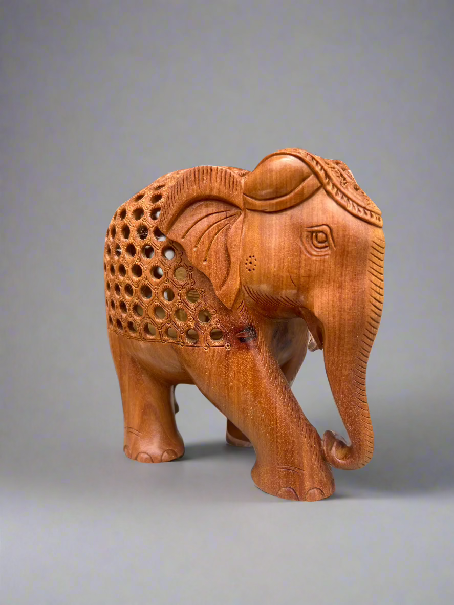 Sandalwood Undercut Jali Elephant