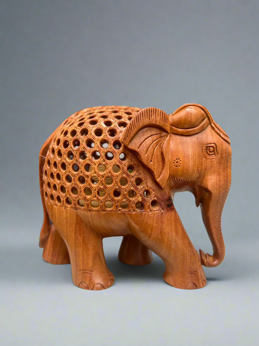 Sandalwood Undercut Jali Elephant