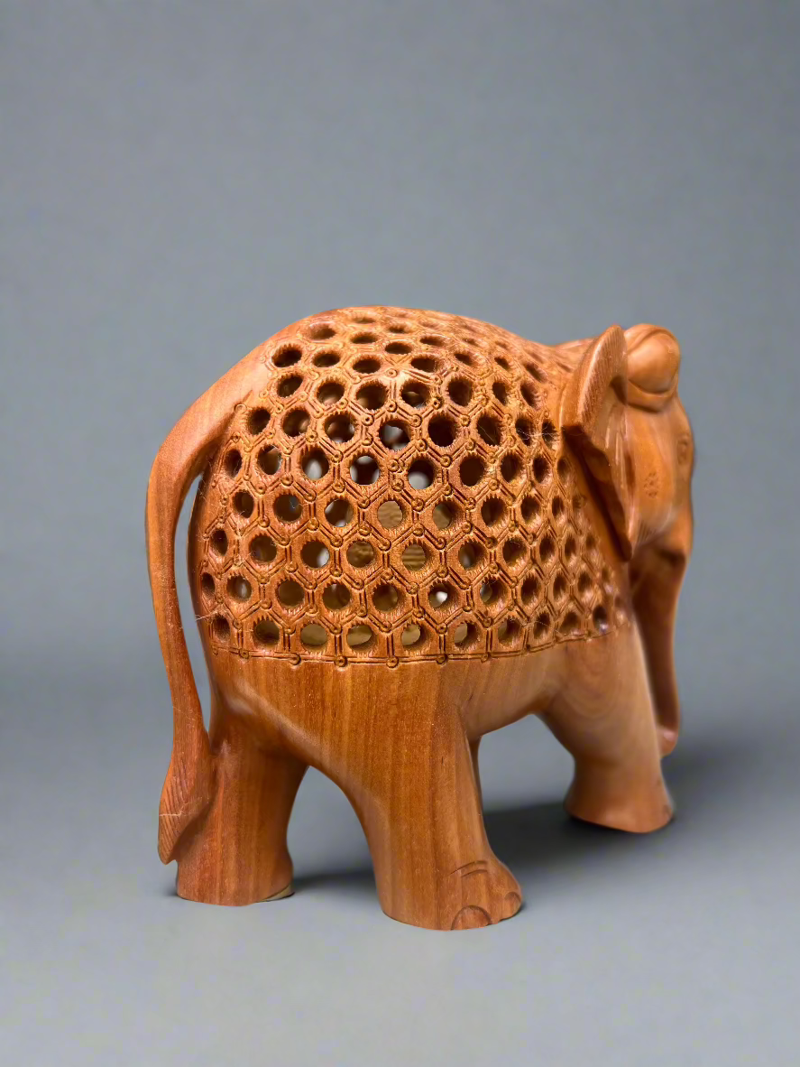 Sandalwood Undercut Jali Elephant