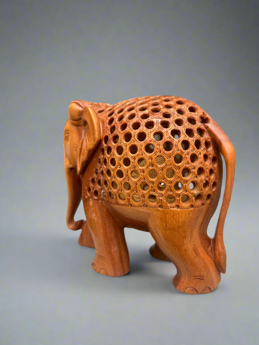 Sandalwood Undercut Jali Elephant