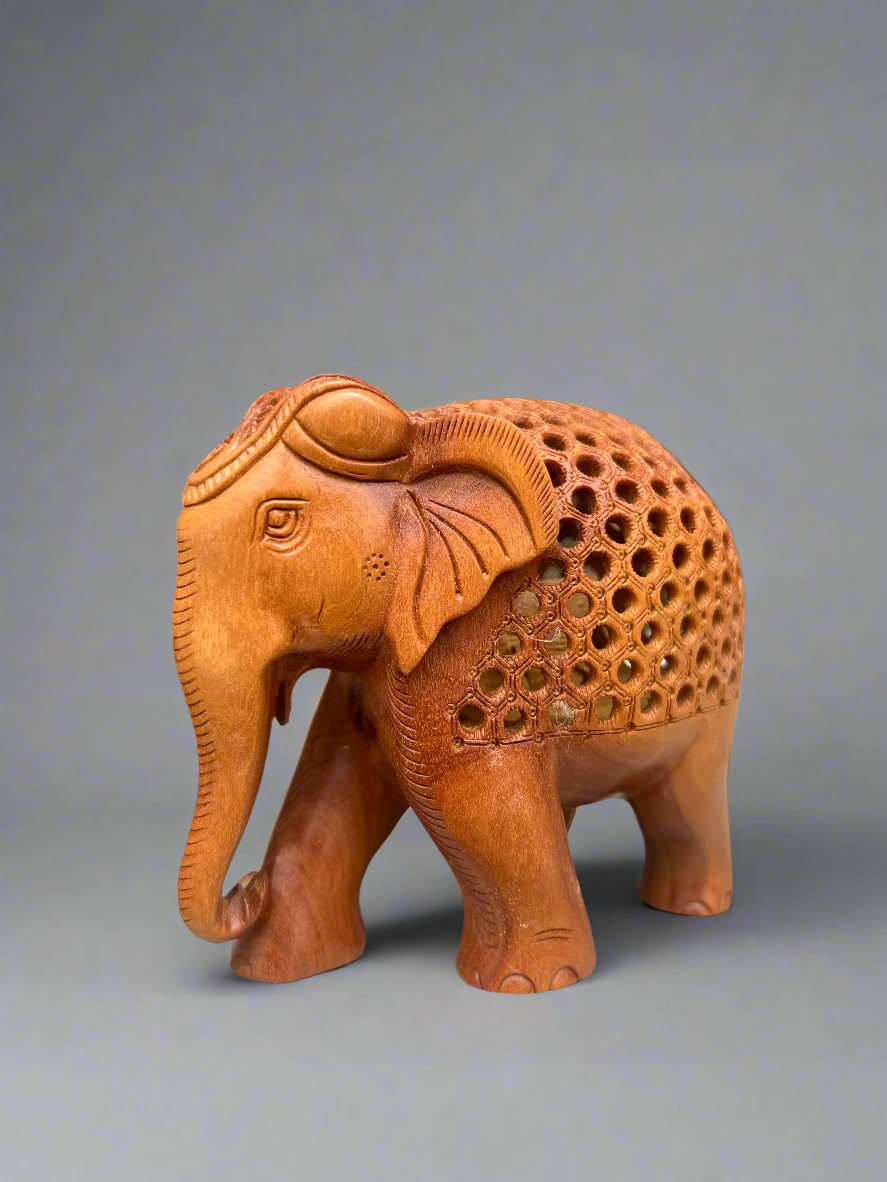 Sandalwood Undercut Jali Elephant