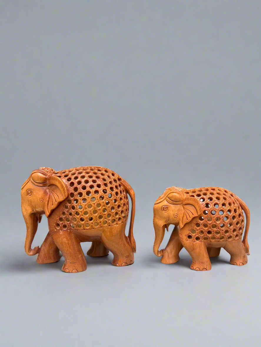 Sandalwood Undercut Jali Elephant