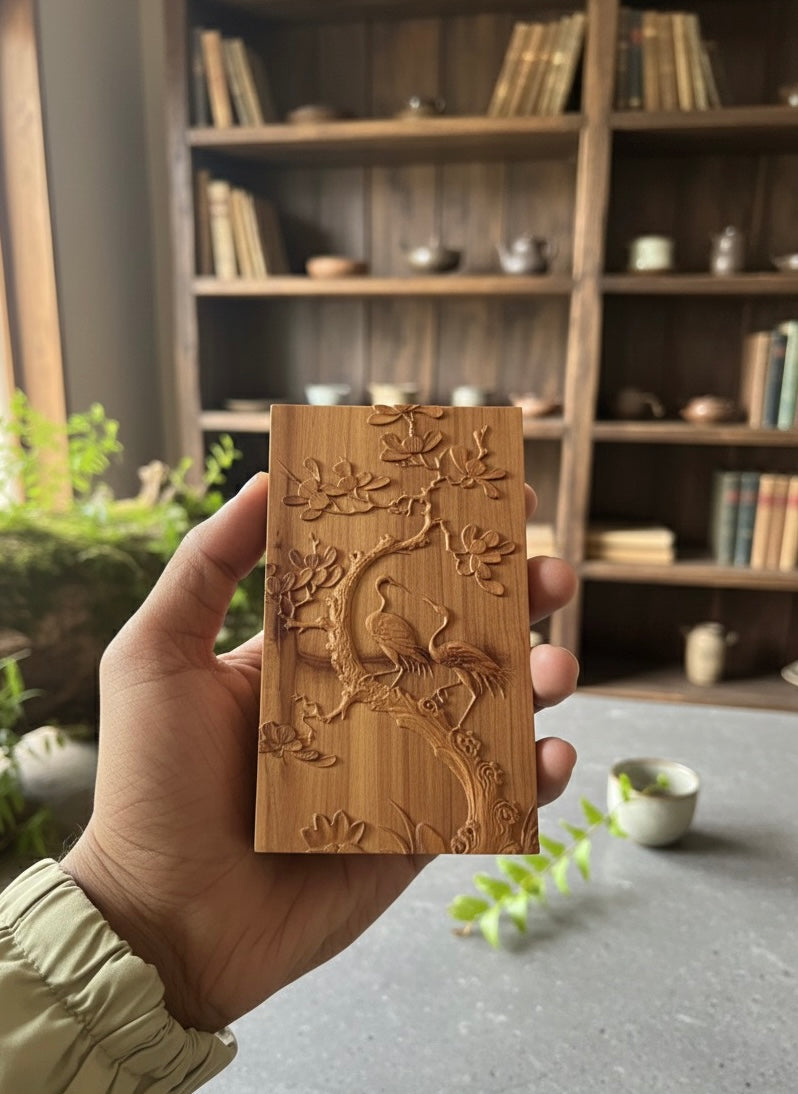 Sandalwood Crane Love Box 5"