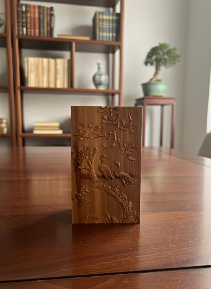 Sandalwood Crane Love Box 5"