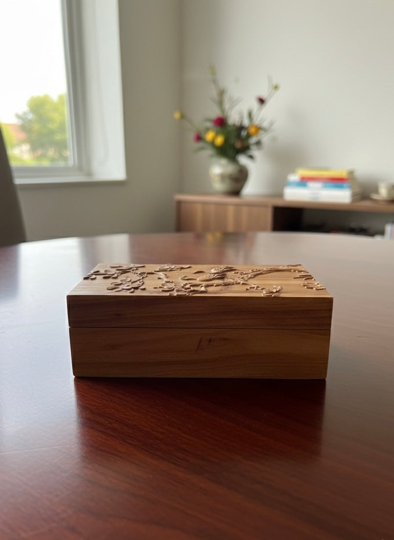 Sandalwood Crane Love Box 5"