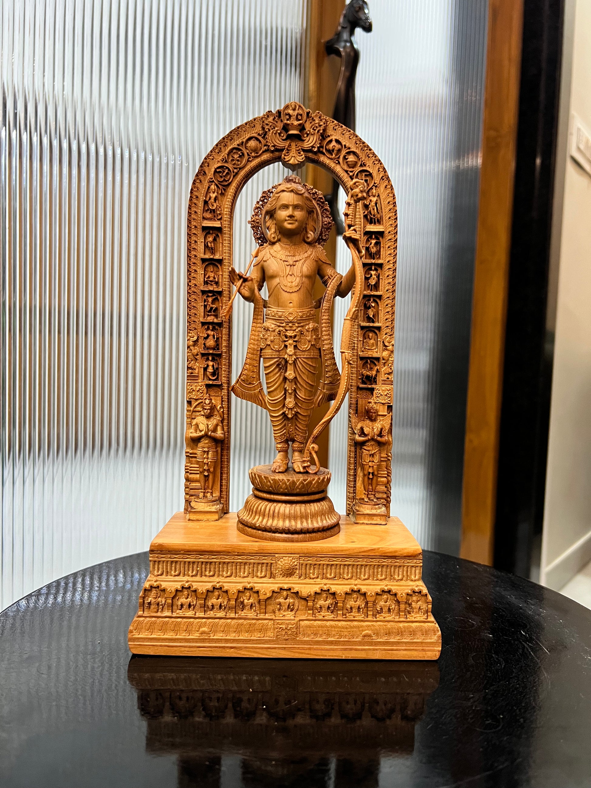 Sandalwood Ram Lalla Statue With Base 11 inch