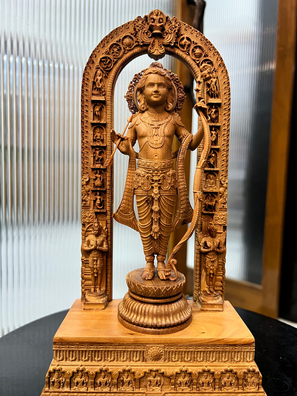 Sandalwood Ram Lalla Statue With Base 11 inch