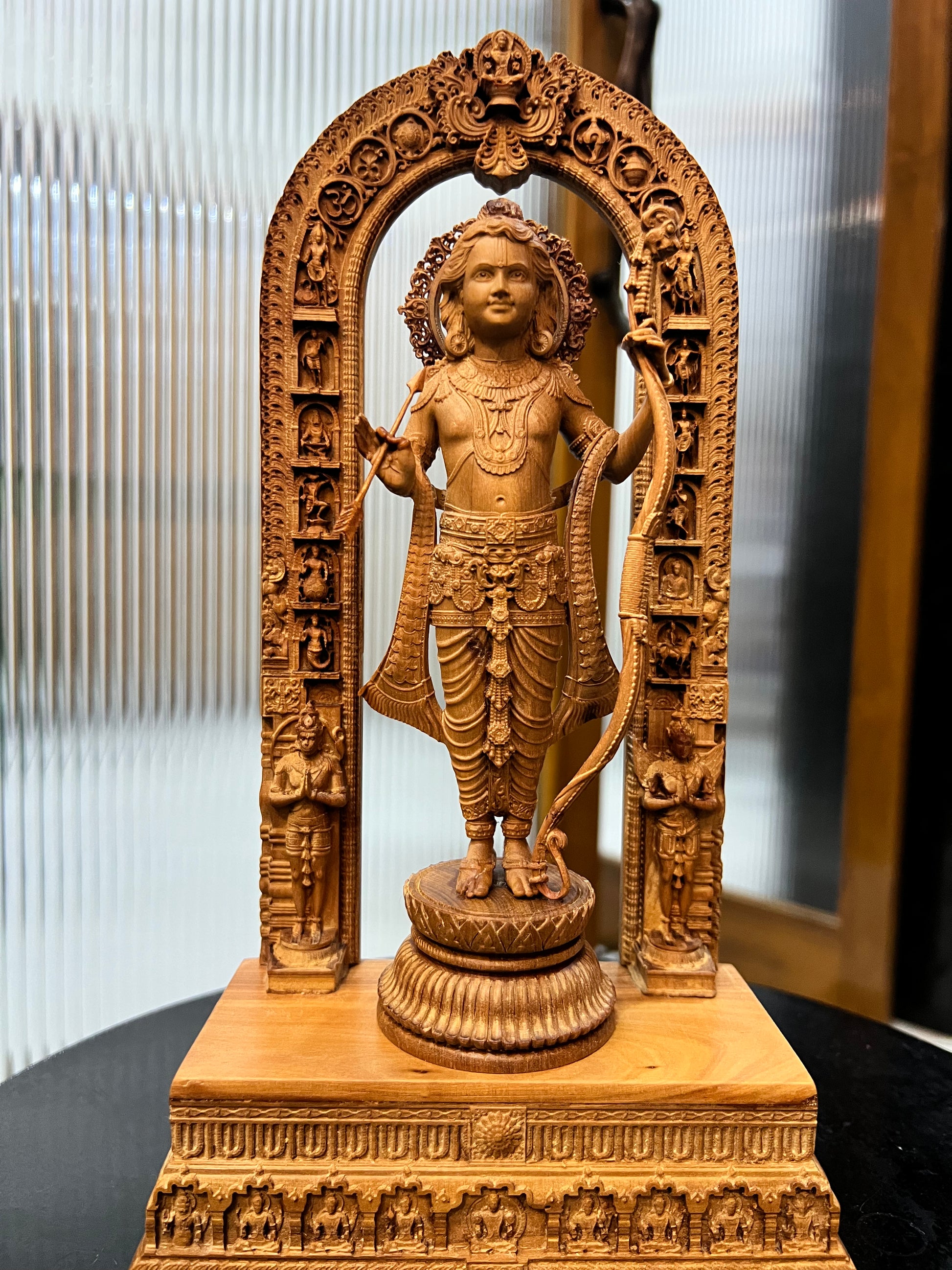 Sandalwood Ram Lalla Statue With Base 11 inch