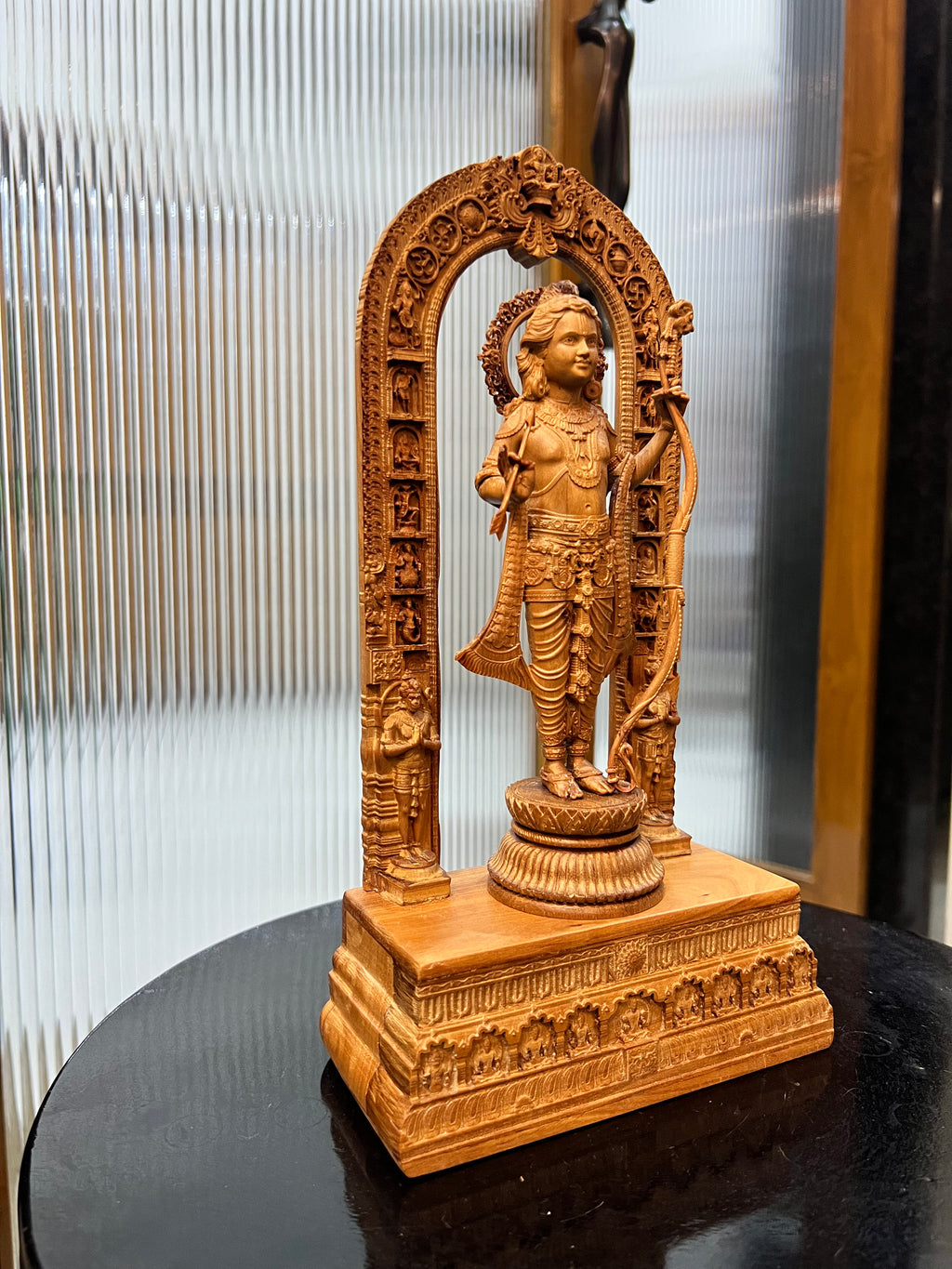 Sandalwood Ram Lalla Statue With Base 11 inch