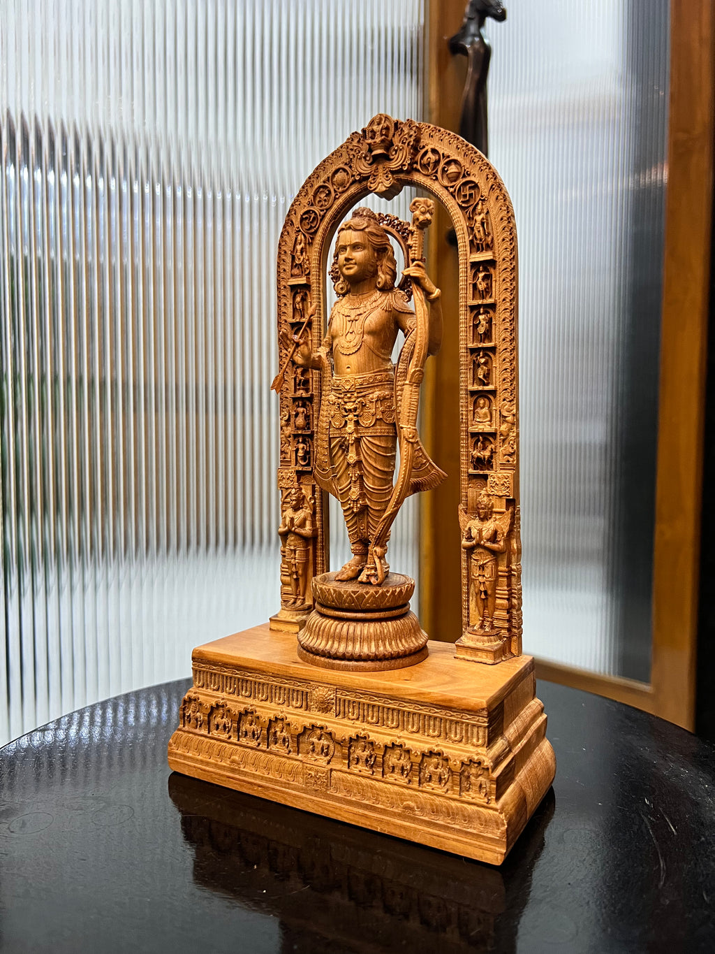 Sandalwood Ram Lalla Statue With Base 11 inch