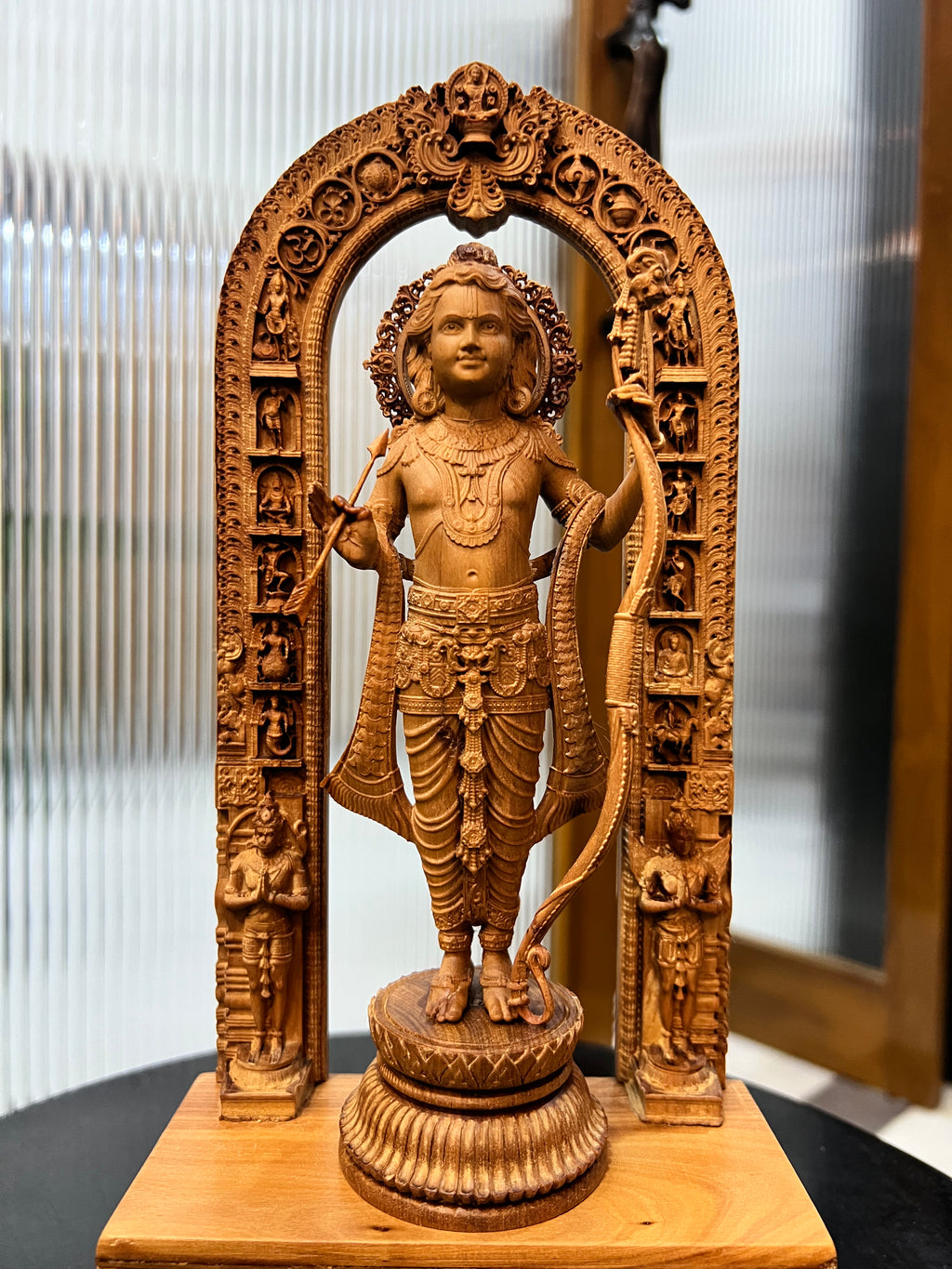 Sandalwood Ram Lalla Statue With Base 11 inch
