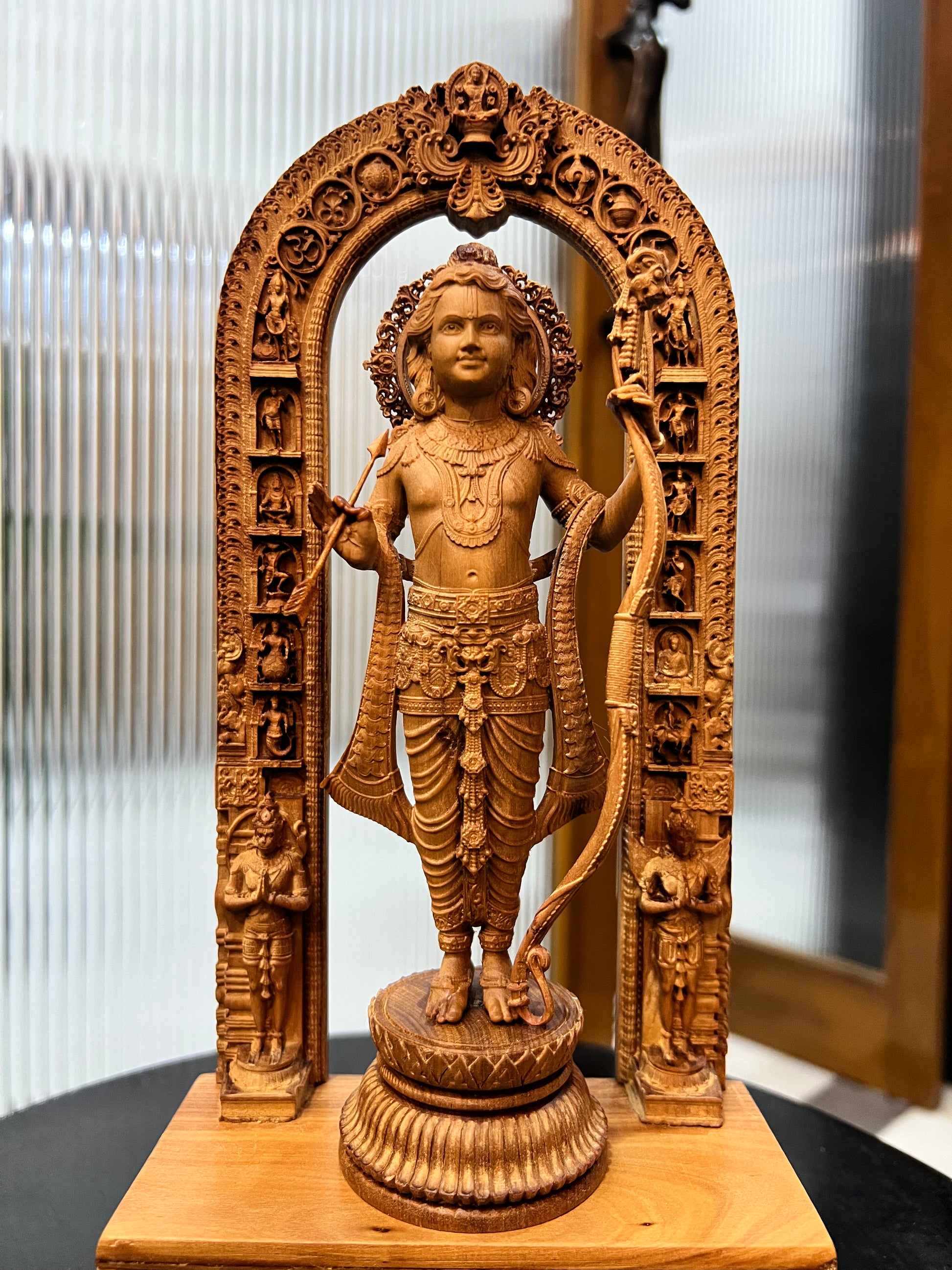 Sandalwood Ram Lalla Statue With Base 11 inch