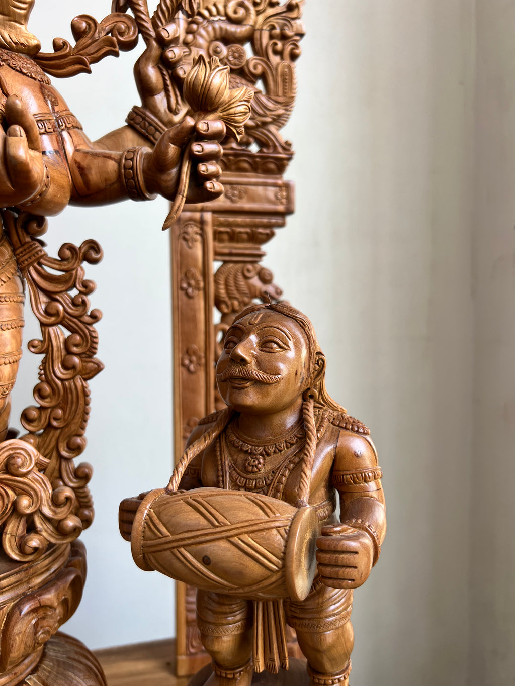 Sandalwood Dancing Ganesha Statue with Arch 35" inch