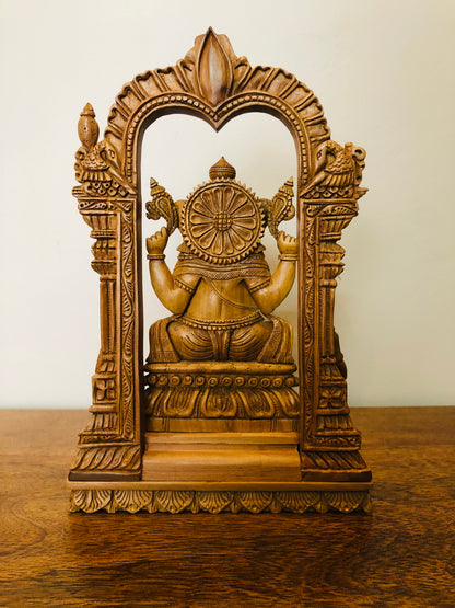 Sandalwood Special Carved GANESH DARBAR Statue