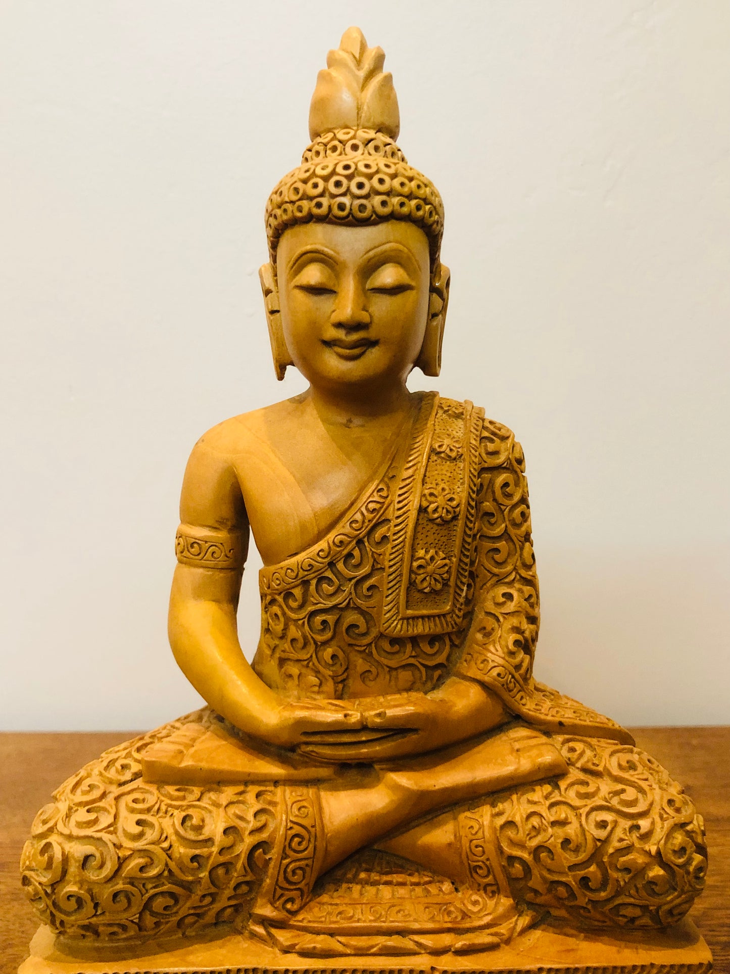 Wooden Beautifully Hand Carved Buddha Meditation