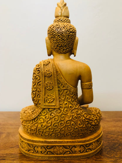Wooden Beautifully Hand Carved Buddha Meditation